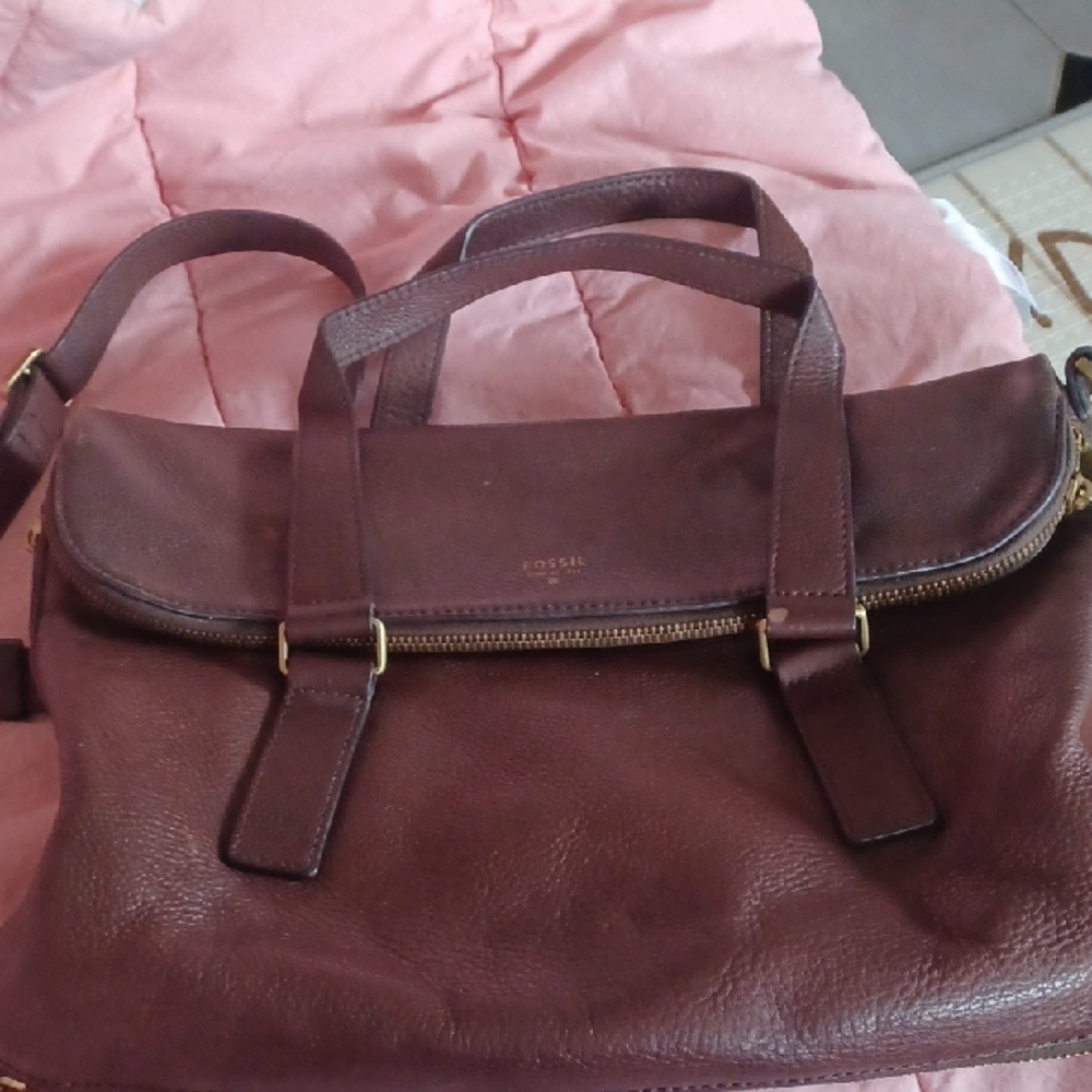 Fossil Burgundy Leather Handbag